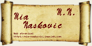 Mia Nasković vizit kartica